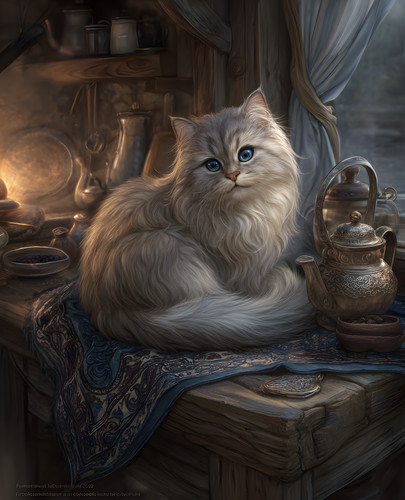 Blue eyed white longhair - blue-eyed,