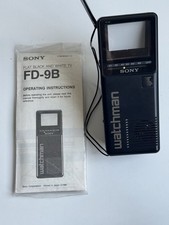 Sony Watchman FD-9B Handheld Portable TV 1980s Vintage, Analogue Signal