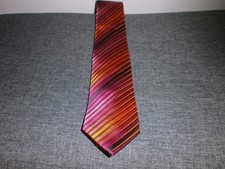 BNWOT, Quality, ST GEORGE by DUFFER, Pink-Mix, 100% Silk, Striped, Men's Tie