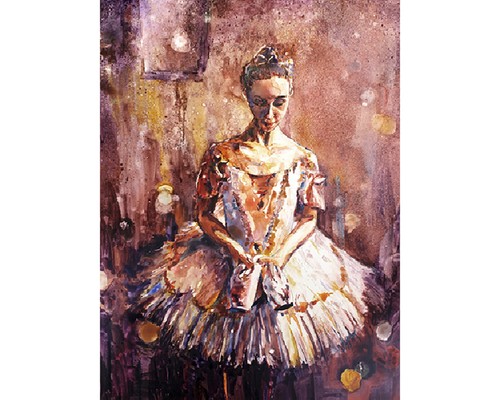 Ballerina holding pointe