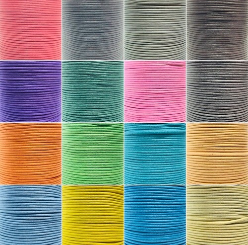 Waxed cotton thong cord 2mm - cord,