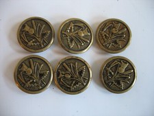 Vtg S/6 Brass Thistle Buttons
