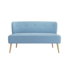 Beau 2 Seater Sofa - Cornflower Blue Upholstery & Blonde Wood Frame