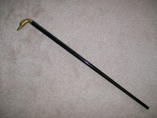 Lovely Sturdy Elegant Brass Swans Head Handle Walking Stick Hardly Used 65J