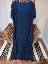 Joanna Hope Lined Lacey Short Sleeve Smart Dress With Stretch Size 24