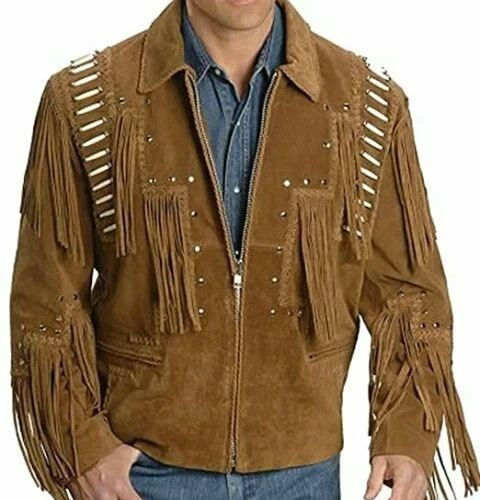 Men western cowboy - men, suede
