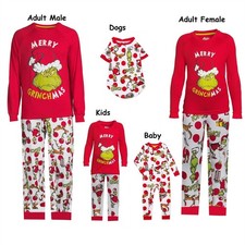 Family Matching Grinch Christmas Pyjamas Mens Ladies Kids  Dog Christmas Pyjamas