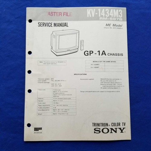 Sony 1434m3 687b - sony, service
