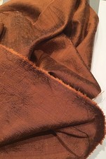100% SILK WASHED DUPION COPPER ORANGE REMNANT 45 CM. X 73 CMS. ONE ONLY FREEPOST