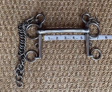 Mullen Mouth metal Pelham Bit Size 5.25 Inch with curb chain