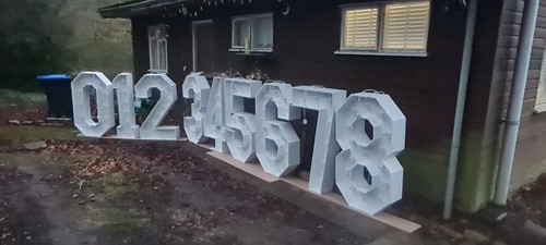 4ft light numbers letters - up, numbers/letters