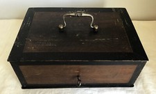 Antique French Heavy Metal Cash / Money Box / Safe with original key. 1920s?