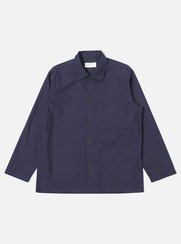 Navy peached poplin - peached,