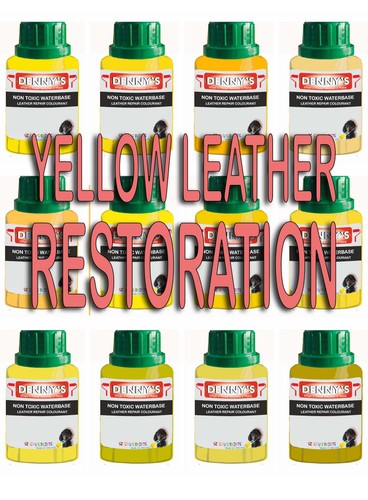 Yellow leather restoration - leather,
