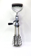 Vintage PRESTIGE Rotary Hand Whisk Egg Beater Stainless  Wood/Bakerlite Handles