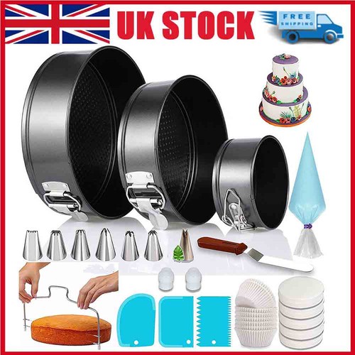 3pcs round cake making tins - making,