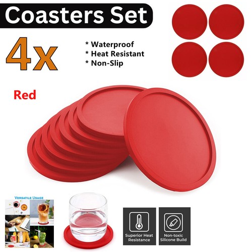 Silicone coasters non slip - 4x,