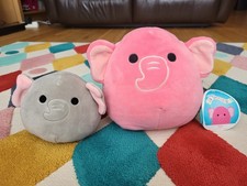 Squishmallows Kyla Elephant & Mila Elephant plush soft toys - good condition 