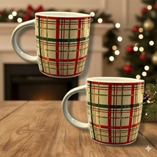 2 Plaid Christmas Coffee Mug