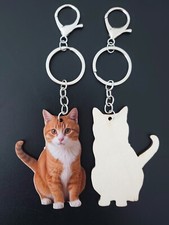 Ginger Cat Keyring - Wooden -
