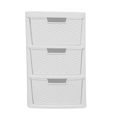 Large Plastic Rattan Drawer Storage Unit Multipurpose Cabinet Organizer Bedroom