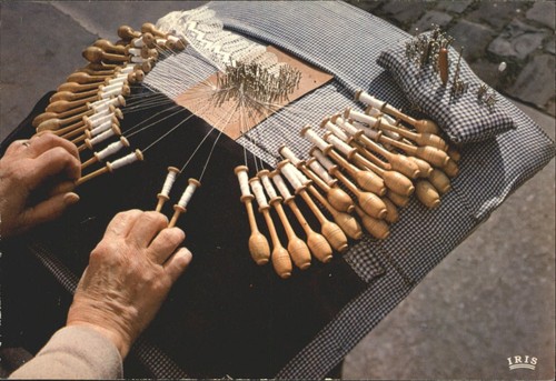 Vintage bruges lace maker - lace,