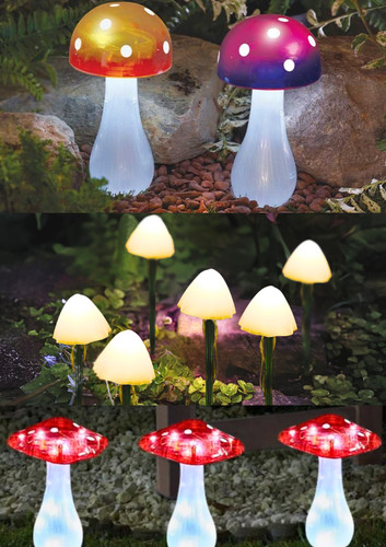 Garden mushroom solar lights - mushroom,