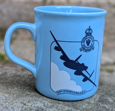 Vtg Avro Lancaster Bomber WWII Royal Air Force RAF Crest 50th Anniversary Mug