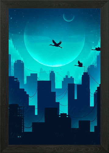 Frozen city framed wall - city,