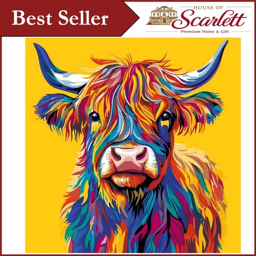 Relaxing highland cow painting - relaxing,