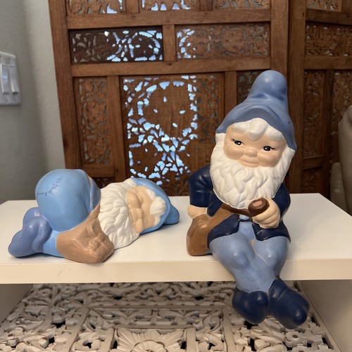 Garden gnome painted ceramic - garden,