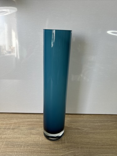 Vase glass cylinder turquoise
