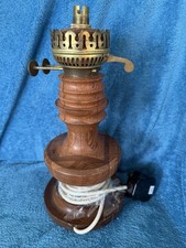 Antique Wooden Oil Lamp
