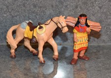 Bullyland Native American Lady and Horse - toy soldier fig  x 2  figure