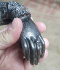Original Period Cast Iron Door Knocker Hand Ring Fruit 