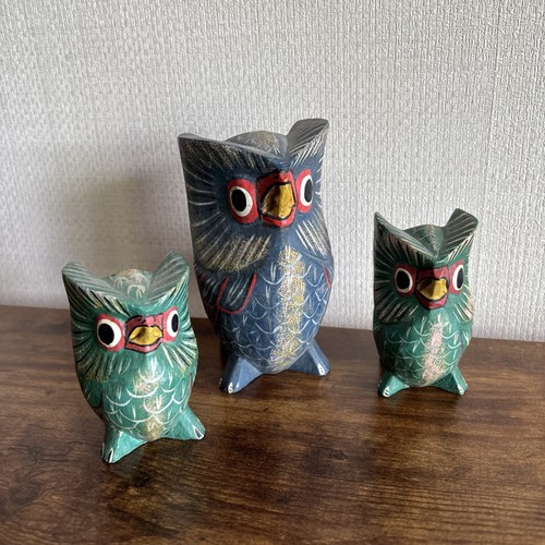 Owls hand painted - 3, hand-painted