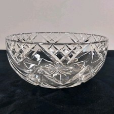 Cut Crystal Serving Bowl 20cm Diameter Trifle Fruit Dish Centrepiece Vintage