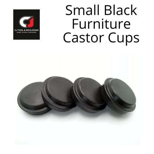 Castor cups small black rigid - cups,