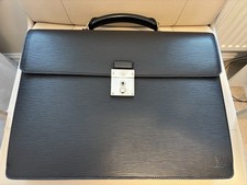 Genuine LOUIS VUITTON Men's Leather Briefcase in Black - In VGC see description