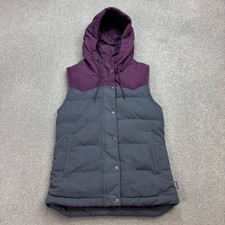 Patagonia Jacket Womens X Small Grey Bivy Hooded Vest Puffer Down Insulated Lady