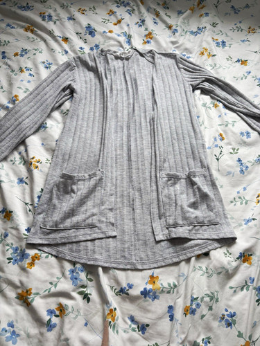 Girls grey rib knit open - h&m,