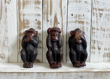 Wooden 3 Wise Monkey Ornaments