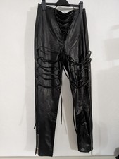 LPL. LABLE FAUX LEATHER LACED PANT TROUSERS BLACK Size 10
