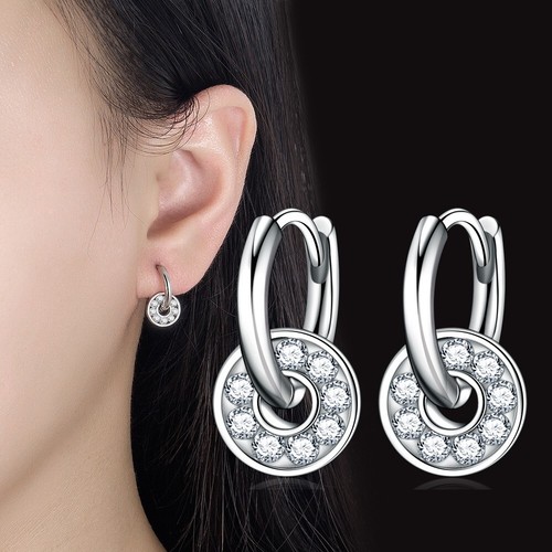 Crystal huggie hoop earrings - hoop,