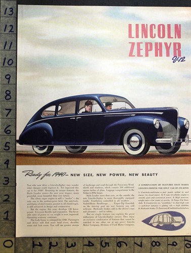 1939 lincoln zephyr sedan - 1939, v-12