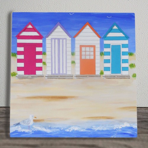 Beach huts ceramic tile - huts,