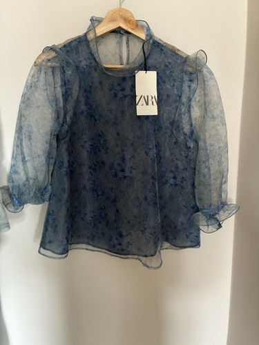 Zara blue floral printed - zara,