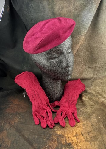 Vintage pill box hat - pill, fuchsia