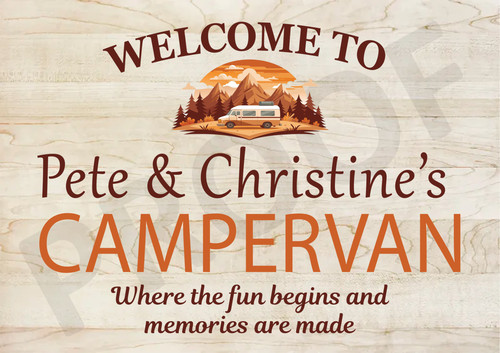 Personalised campervan metal - campervan,