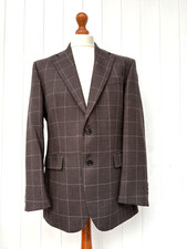 Daks Jacket blazer check 100% new wool  40 R Exquisite quality VTG UNWORN
